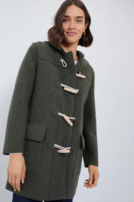 Urban Comfort Hunting Green Duffle Boiled Wool Coat