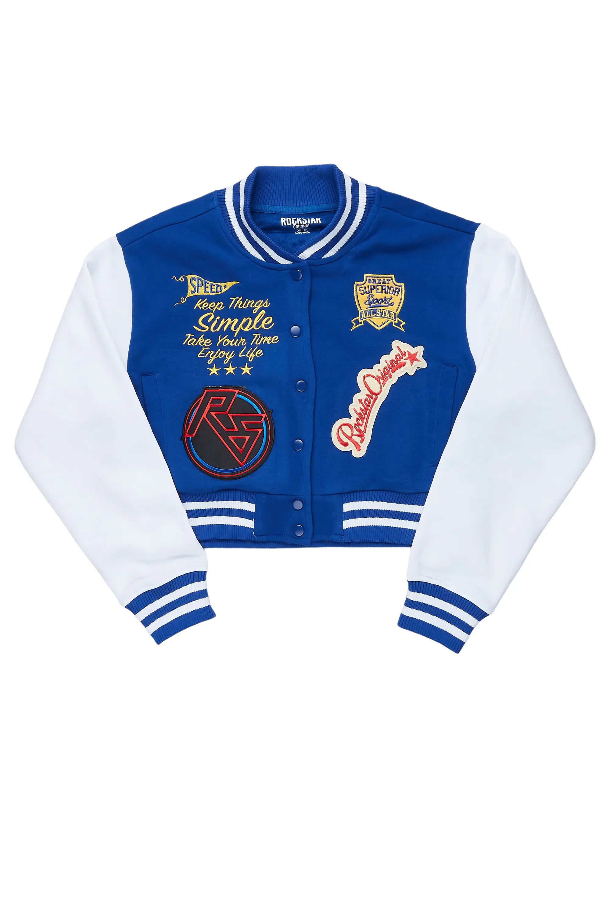 Trendy Comfort Dria Royal Blue Varsity Jacket