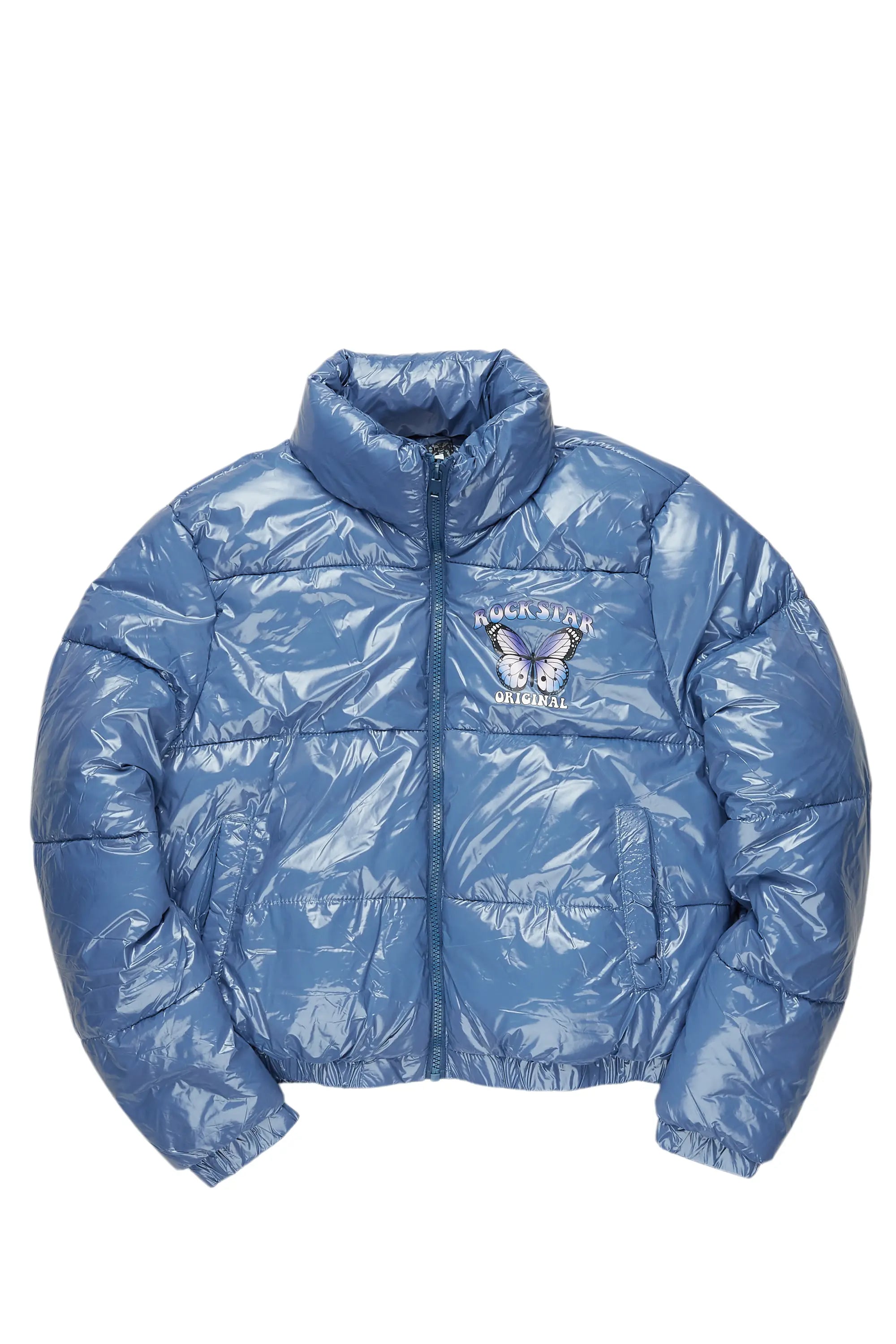 Comfortable Fashion Cecilia Blue Puffer Jacket