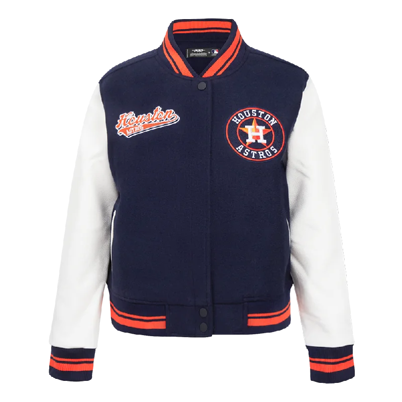 Elegant And Lazy MLB HOUSTON ASTROS SCRIPT TAIL WOMEN'S WOOL VARSITY JACKET (MIDNIGHT NAVY/ORANGE/MIDNIGHT NAVY) Elegant And Lazy MLB HOUSTON ASTROS SCRIPT TAIL WOMEN'S WOOL VARSITY JACKET (MIDNIGHT NAVY/ORANGE/MIDNIGHT NAVY)