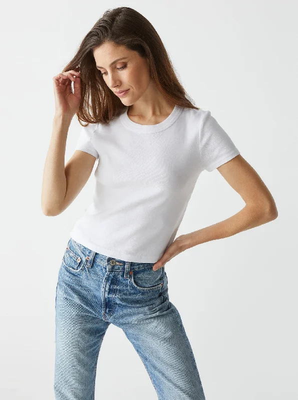 Stylish Ease Mimi Cropped Tee - White