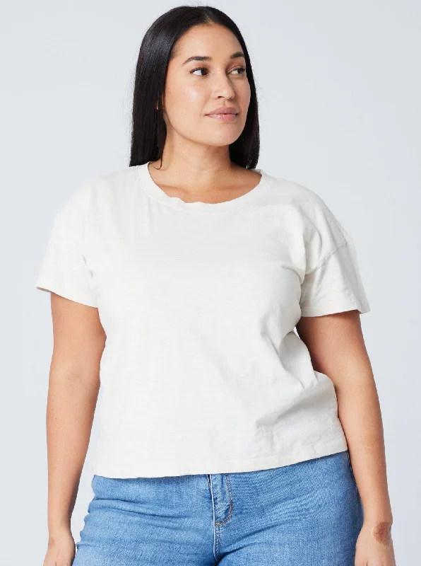Sweet Breath Women's Easy Crop Tee - Stone