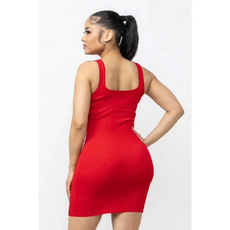 Cozy Dress Sleeveless Red Mini Dress