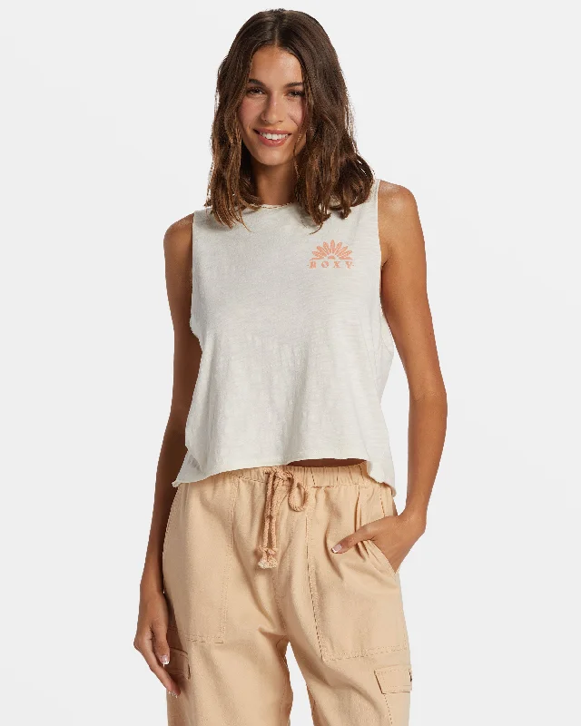 End Of The Year Paper Moon Muscle Tank Top - Egret