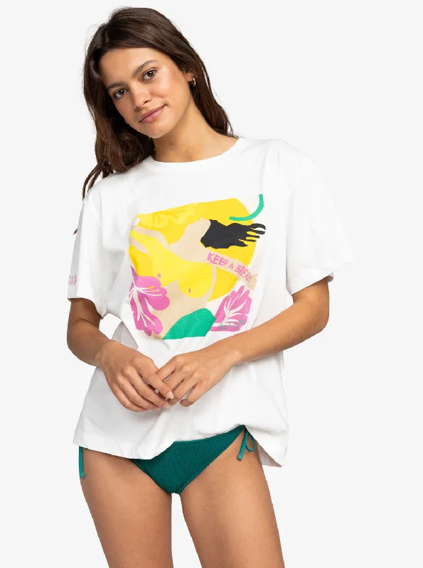 Comfortable Wear Keep A Breast Day T-Shirt - Snow White