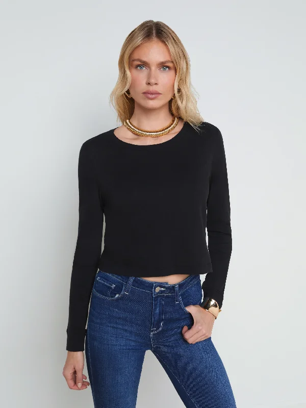 Chic Comfort 5769OCJb L'Agence Benny L/S Crop Crew Neck Tee