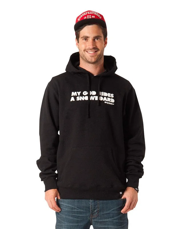 Fashionable Ease Horsefeathers MY GOD RIDES A SNOWBOARD HOODIE