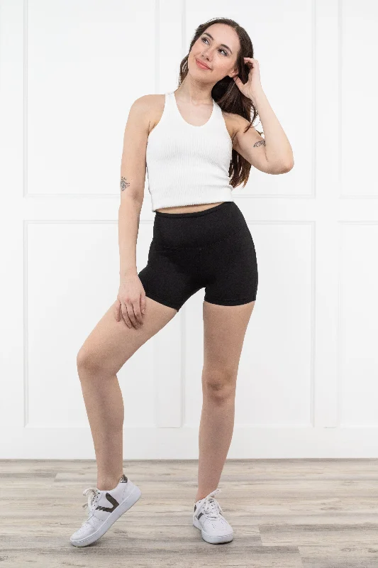 Bottom And Versatile Get Like Me Women's Sporty Mid Rise Biker Shorts