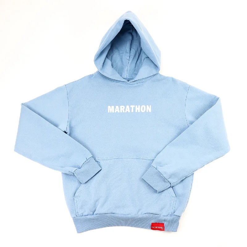 Urban Design Sense Marathon Leisure Hoodie - Light Blue/White