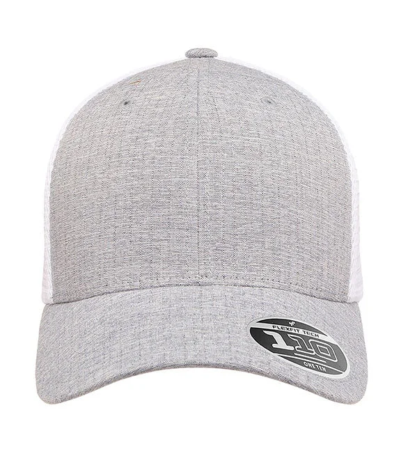 Basic Comfort 110MT - Flexfit 110® Adult Adjustable Mesh Cap | Melange Silver/White