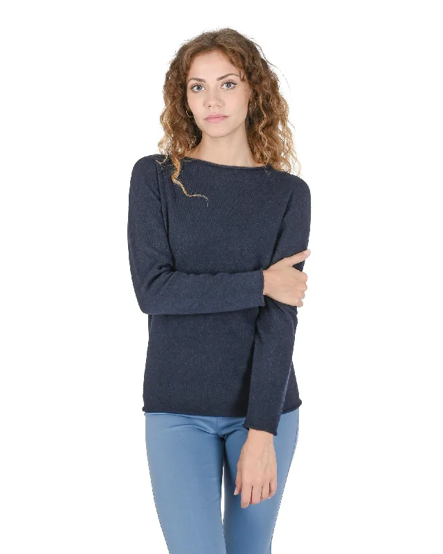 Luxury Style Cashmere Boatneck Sweater - M