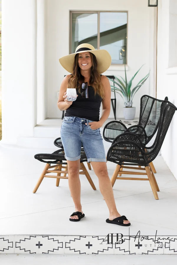 Simple Matching Judy Blue Push It High-Rise Women's  Bermuda Denim Short