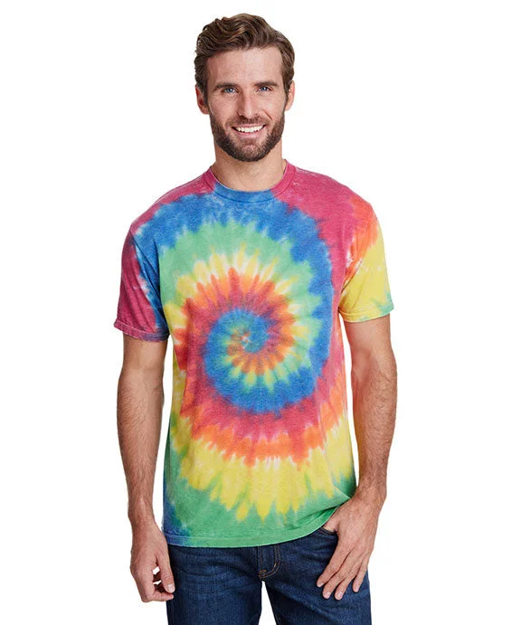 Breathable Comfort CD1090 - Tie-Dye Adult Burnout Festival T-Shirt | Rainbow