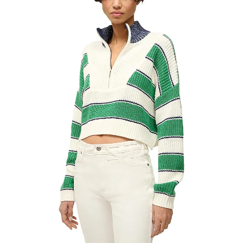 Knitted Design Womens Collar Cotton Pullover Sweater